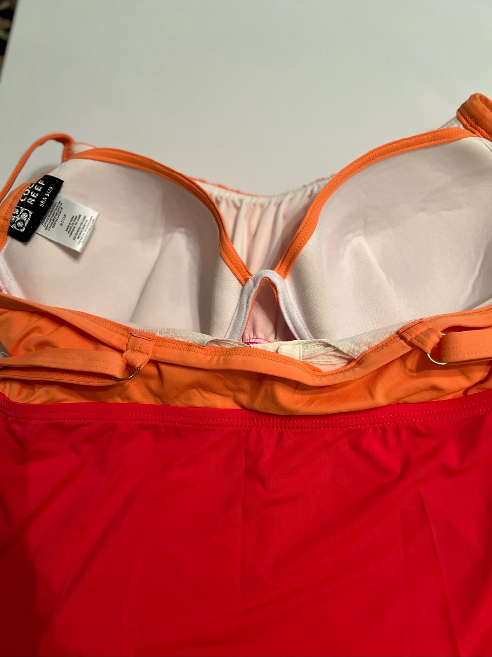 Coco Reef Orange and Coral Two-Piece Tankini Swim Set - Picture 6 of 11